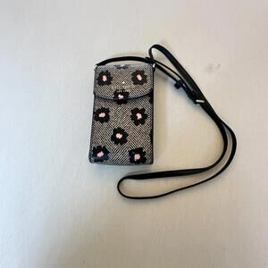 Kate Spade Staci North South Flap Phone Floral/Herringbone  Crossbody
